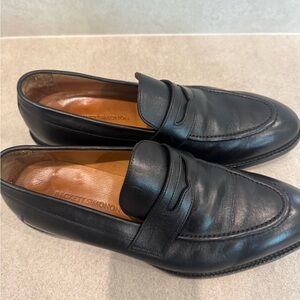Beckett Simonon Classic Black Leather Slip-Ons